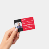 横書きシンポジウムバッジ（赤、白、黒） バッジ (手持ち)