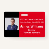 横書きシンポジウムバッジ（赤、白、黒） バッジ (裏面)