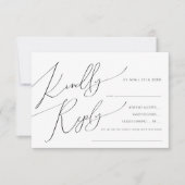 横書きスお洒落クリプト曲要求RSVPカード 出欠カード (正面)