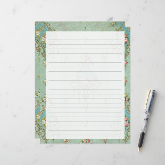 横書き書の文房具紙 (正面/裏面インサイチュ)