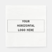 横書シンプルきロゴを追加3:1の比率カスタム比 スタンダードランチョンナプキン (正面)