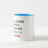 横柄、ちょうどより頭が切れる ツートーンマグカップ (中央)