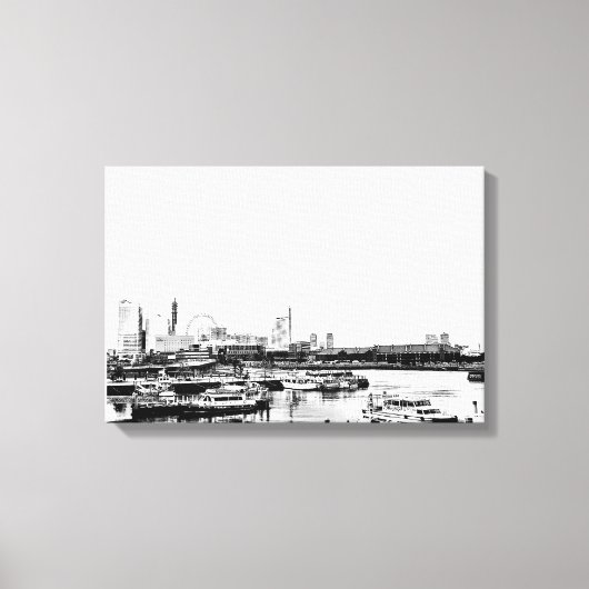 横浜の黒白 キャンバスプリント (正面)