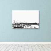 横浜の黒白 キャンバスプリント (インサイチュ (ウッドフロア))