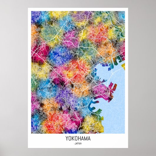 横浜市の地図 ポスター (正面)