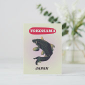 横浜日本ヴィンテージスタイル旅行ポスター ポストカード (スタンド正面)