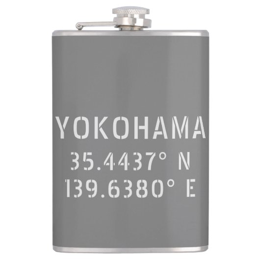 横浜緯度経度 フラスク (正面)