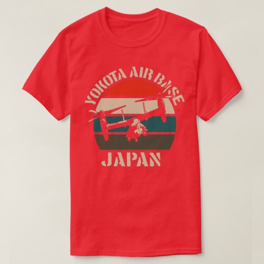 横田エアベースヴィンテージサンセットオスプレイ東京 Tシャツ (デザイン正面)