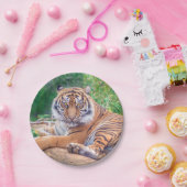 横素晴らし倒し虎の写真 ペーパープレート (パーティー)