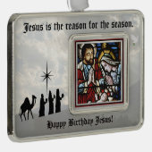 横組みオーナメントイエスが理由 シルバープレートフレームオーナメント (右)