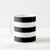 横縞 ブラック ホワイト コーヒーマグカップ (正面左)