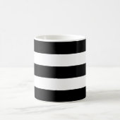 横縞 ブラック ホワイト コーヒーマグカップ (中央)