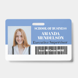 横置きパーソナライズされたスタッフフォトIDラベルバーコード バッジ