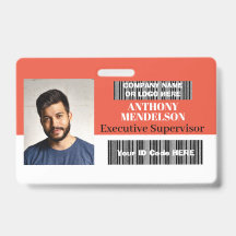 横置きパーソナライズされたスタッフフォトIDラベルバーコード