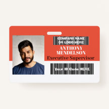 横置きパーソナライズされたスタッフフォトIDラベルバーコード