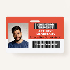 横置きパーソナライズされたスタッフフォトIDラベルバーコード バッジ