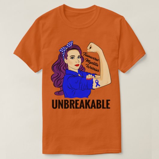 横脊髄炎認識度脊髄障害 Tシャツ (デザイン正面)