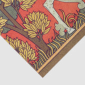 横行する白馬、ウッドランドの木々アールヌーボー 薄葉紙 (詳細)