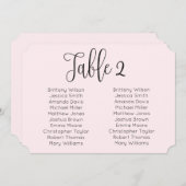 横赤面結婚の座席表。ピンクモダン 招待状 (正面/裏面)