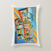 横都市ミシガン州MIのヴィンテージ旅行記念品 アクセントクッション (正面(垂直))