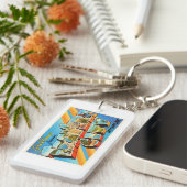 横都市ミシガン州MIのヴィンテージ旅行記念品 キーホルダー (正面右)