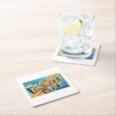 横都市ミシガン州MIのヴィンテージ旅行記念品 スクエアペーパーコースター (インサイチュ)