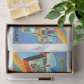 横都市ミシガン州MIのヴィンテージ旅行記念品 薄葉紙 (ギフト)