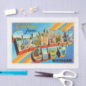 横都市ミシガン州MIのヴィンテージ旅行記念品 薄葉紙 (クラフト)