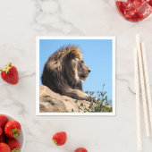 横顔から見たライオンのポートレート スタンダードカクテルナプキン (インサイチュ)