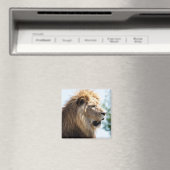 横顔から見たライオンのポートレート マグネット (インサイチュ (食洗機))