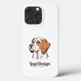 横顔の犬の頭部のイラストロゴ iPhone 13 PROケース