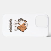 横顔の犬の頭部のイラストロゴ Case-Mate iPhoneケース (裏面 (横))