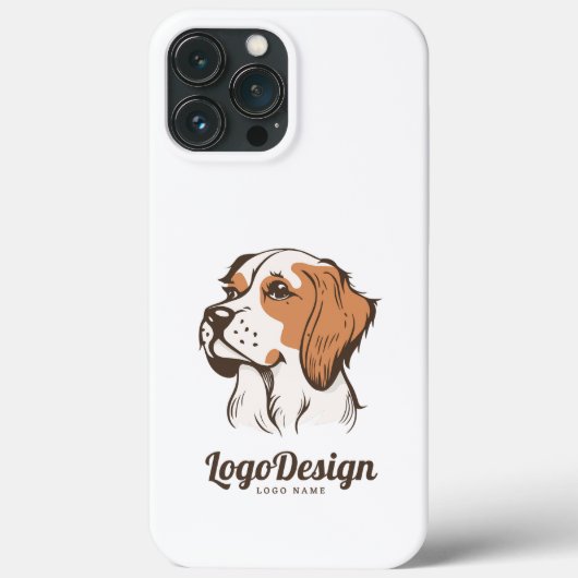 横顔の犬の頭部のイラストロゴ Case-Mate iPhoneケース (裏面)