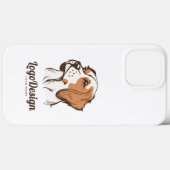 横顔の犬の頭部のイラストロゴ Case-Mate iPhoneケース (裏面 (横))