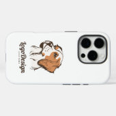 横顔の犬の頭部のイラストロゴ Case-Mate iPhoneケース (裏面 (横))