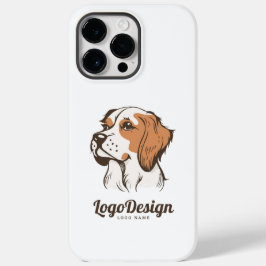 横顔の犬の頭部のイラストロゴ Case-Mate iPhone 14 PRO MAXケース