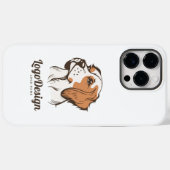 横顔の犬の頭部のイラストロゴ Case-Mate iPhoneケース (裏面 (横))