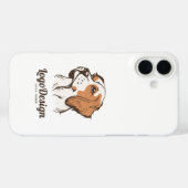 横顔の犬の頭部のイラストロゴ Case-Mate iPhoneケース (裏面 (横))