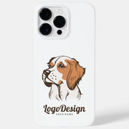 横顔の犬の頭部のイラストロゴ Case-Mate iPhone 14 PRO MAXケース