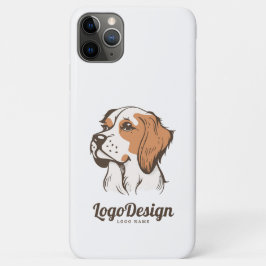 横顔の犬の頭部のイラストロゴ iPhone 11 PRO MAXケース