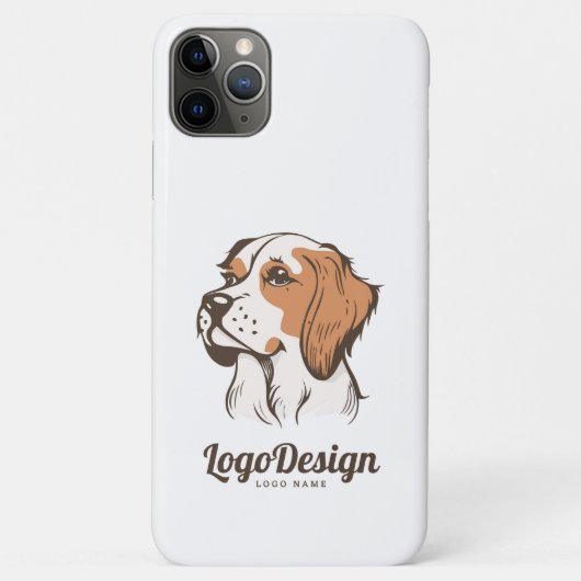 横顔の犬の頭部のイラストロゴ Case-Mate iPhoneケース (裏面)