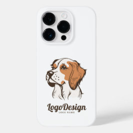 横顔の犬の頭部のイラストロゴ Case-Mate iPhone 14 PROケース