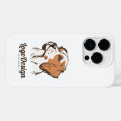横顔の犬の頭部のイラストロゴ Case-Mate iPhoneケース (裏面 (横))