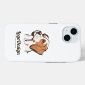 横顔の犬の頭部のイラストロゴ Case-Mate iPhoneケース (裏面 (横))