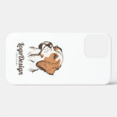 横顔の犬の頭部のイラストロゴ Case-Mate iPhoneケース (裏面 (横))