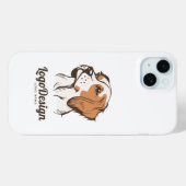 横顔の犬の頭部のイラストロゴ Case-Mate iPhoneケース (裏面 (横))