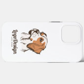 横顔の犬の頭部のイラストロゴ Case-Mate iPhoneケース (裏面 (横))