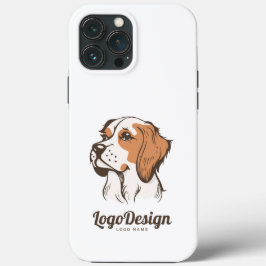 横顔の犬の頭部のイラストロゴ iPhone 13 PRO MAXケース