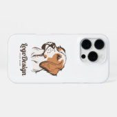 横顔の犬の頭部のイラストロゴ iPhoneケース (裏面横)