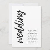 横顔ブラックモダンシンプルウェディング 招待状 (正面)